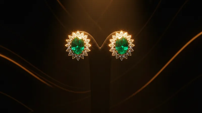Boucle Doreille Emeraude Et Diamant